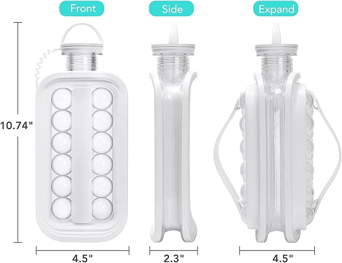 Botella Hielera Silicona Portátil Cubos