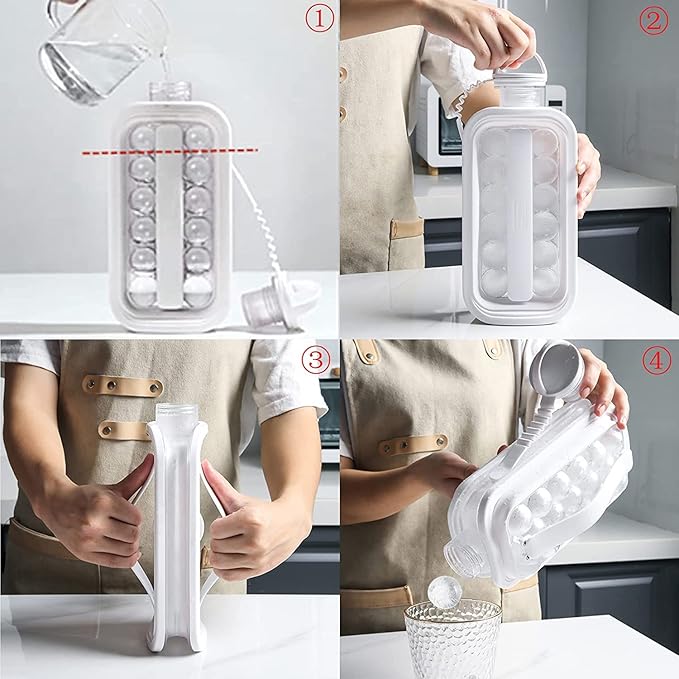 Botella Hielera Silicona Portátil Cubos