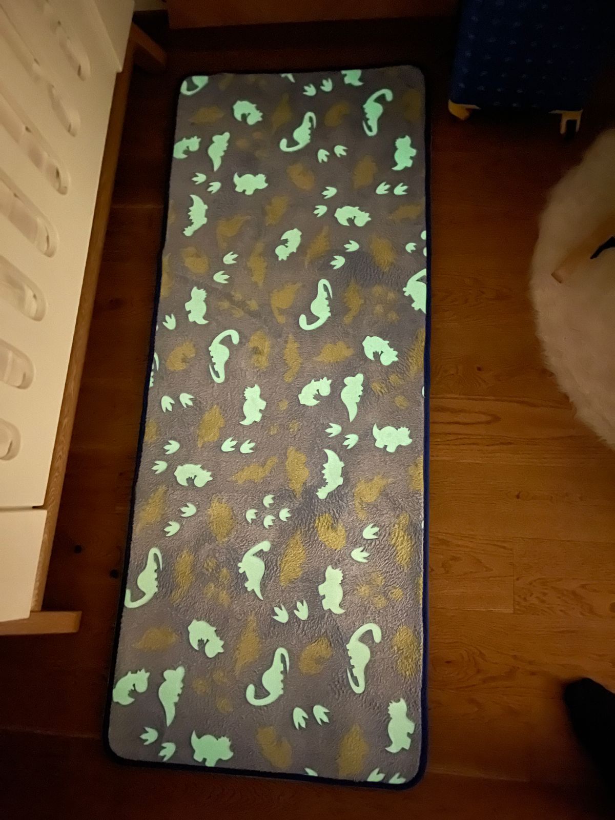 Tapete DINOSAURIOS Alfombra Luminosa Niños | 150x60cm Pie De Cama Dinosaurio