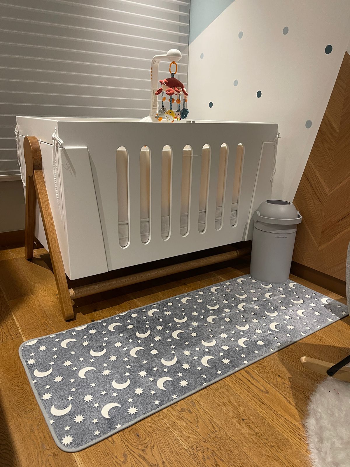 Tapete LUNAS Y ESTRELLAS Alfombra Luminosa Niños | 150x60cm Pie De Cama Luna