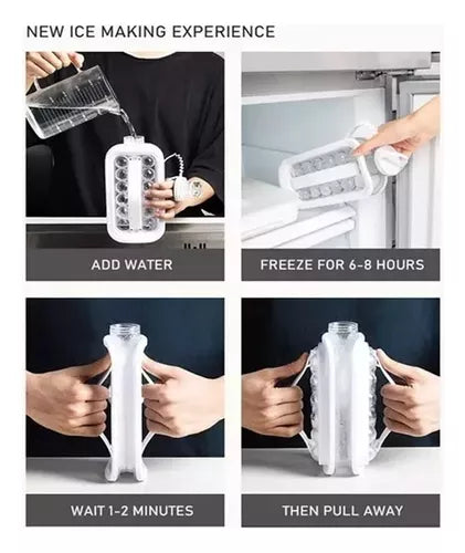 Botella Hielera Silicona Portátil Cubos