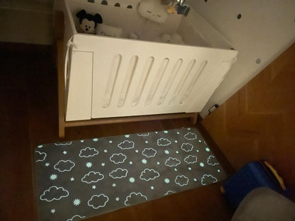 Tapete DISEÑO NUBES Alfombra Luminosa Niños | 150x60cm Pie De Cama Nube